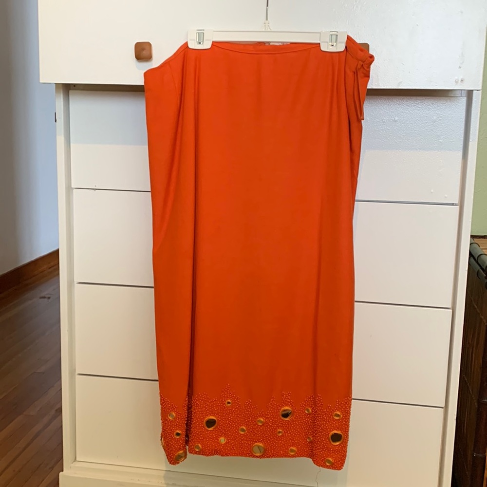 Vintage orange skirt with Bottom detailing